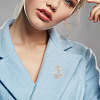 6Pcs Anchor Alloy Rhinestone Lapel Pins for Backpack Clothes JEWB-FH0002-73KCG-6