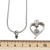 304 Stainless Steel Heart with Paw Print Pendant Pet Urn Ashes Necklaces LS-NJEW-S455-04P-6