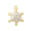 Christmas Theme Brass Micro Pave Cubic Zirconia Charms KK-P278-06G-1