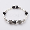 Cat Eye Beads Stretch Bracelets BJEW-JB04762-2