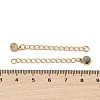 Ion Plating(IP) 316 Surgical Stainless Steel Curb Chain Extender with Natural Labradorite Round Charm STAS-A097-01G-11-3