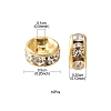 Brass Rhinestone Spacer Beads RB-YW0001-04B-01G-4