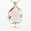 Natural Rose Quartz Pendants G-XCP0001-39-1