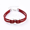 Faux Suede Cord Multi-strand Bracelets BJEW-JB05072-M-2
