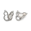 Brass Micro Pave Cubic Zirconia & Shell Fold Over Clasps KK-B129-15P-1