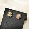 Brass Micro Pave Clear Cubic Zirconia Stud Earrings EJEW-R016-26G-07-2