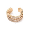 Brass Micro Pave Cubic Zirconia Open Cuff Rings RJEW-R146-13G-3