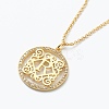 Brass Micro Pave Clear Cubic Zirconia Pendant Necklaces NJEW-E153-01R-1