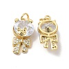Rack Plating Brass Cubic Zirconia Pendants KK-G456-09G-1