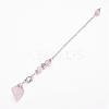 Rough Natural Rose Quartz Dowsing Pendulums PALLOY-JF00291-01-1
