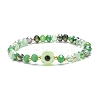 Glass & Resin Evil Eye Beaded Stretch Bracelet for Women BJEW-JB08599-4