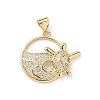 Brass Micro Pave Cubic Zirconia Pendants KK-S337-08G-D-1