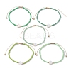 5Pcs 5 Colors Natural Shell Heart & Seed Braided Bead Bracelets Set BJEW-JB10039-03-1
