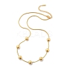 304 Stainless Steel Round Beads Snake Chain Necklaces NJEW-D319-02C-G-4