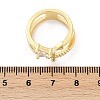 Cross & Triangle Brass Micro Pave Clear Cubic Zirconia Open Cuff Rings for Women RJEW-G343-22G-5