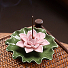 Lotus Leaf & Lotus Flower Porcelain Incense Burners DJEW-CN0001-38C-3