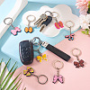 12Pcs 12 Styles PVC Plastic Bowknot Keychains KEYC-TA0001-54-7