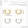 12 Pairs 2 Colors Stainless Steel Hoop Earrings for Women EJEW-LP0001-82-2