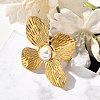 Flower Stainless Steel Open Cuff Ring for Women LS-RJEW-R006-02G-2