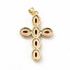 Rack Plating Brass Cubic Zirconia Pendants KK-G456-25G-03-2