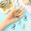30Pcs 3 Colors Zinc Alloy Swivel D Rings Lobster Claw Clasps FIND-YW0008-62-4