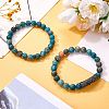 2Pcs 2 Style Natural Apatite Stretch Bracelets Set BJEW-SW00097-4