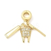 Brass Micro Pave Clear Cubic Zirconia Dentist European Dangle Charms KK-Z120-55G-02-1