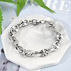 304 Stainless Steel Oval Link Chain Bracelets for Women Men BJEW-F488-48C-P-1