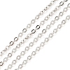 Anti-Tarnish Rhodium Plated 925 Sterling Silver Flat Cable Chains STER-F052-04P-1