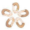 Transparent Resin & Walnut Wood Pendants RESI-S389-021A-B05-1