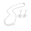 Natural Quartz Crystal Chips Beaded Jewelry Set SJEW-JS01231-05-1