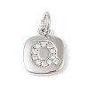 Rack Plating Brass Micro Pave CLear Cubic Zirconia Charms KK-E110-14P-Q-1