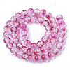 Transparent Spray Painted Crackle Glass Bead Strands GLAA-N035-03C-A04-2