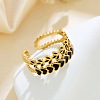 304 Stainless Steel Enamel Cuff Rings for Women RJEW-F194-03G-1