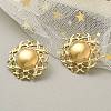 Ion Plating(IP) 304 Stainless Steel Flat Round Stud Earrings for Women EJEW-M089-05G-2