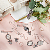 60Pcs 5 Styles Tibetan Style Alloy Pendants with Iron Brooch Findings TIBE-SC0009-45B-4