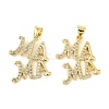 Mother's Day Brass Micro Pave Cubic Zirconia Pendants KK-M324-02J-G-1