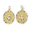 Brass Micro Pave Cubic Zirconia Pendants KK-E068-VC043-2