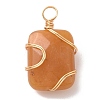 Natural Mixed Stone Rectangle Pendants PALLOY-JF02106-2