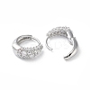 Brass Micro Pave Cubic Zirconia Hoop Earrings EJEW-P259-16P-2