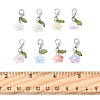 8Pcs 8 Colors Flower Acrylic Pendant Decorations HJEW-FS00034-03-5