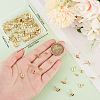 50Pcs Flat Round 304 Stainless Steel Stud Earrings Findings STAS-BBC0005-85A-3