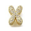 Brass Micro Pave Cubic Zirconia Letter Multi-Strand Links KK-D295-32G-24-1
