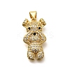 Rack Plating Brass Micro Pave Cubic Zirconia Enamel Pendants X-KK-L226-032G-01-1