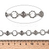 304 Stainless Steel Flower with Rhombus Link Chains CHS-Z007-14P-2