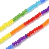 Rainbow Color 7 Colors Transparent Frosted Glass Beads Strands FGLA-YW0001-01-2
