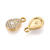 304 Stainless Steel Rhinestone Charms STAS-N110-36G-2