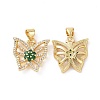 Brass Micro Pave Cubic Zirconia Pendants ZIRC-I063-44G-01-1