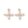 Real 18K Gold Plated Brass Cubic Zirconia Charms KK-R037-157G-1