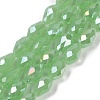 Opaque Solid Color Electroplate Glass Beads Strands EGLA-N013-J8mm-B04-1